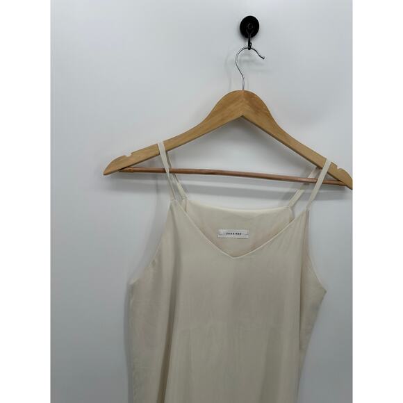 Tree Way Slip Dress Cream Tank Maxi Slit Lightweight Made in Korea Women Medium - Picture 4 of 7